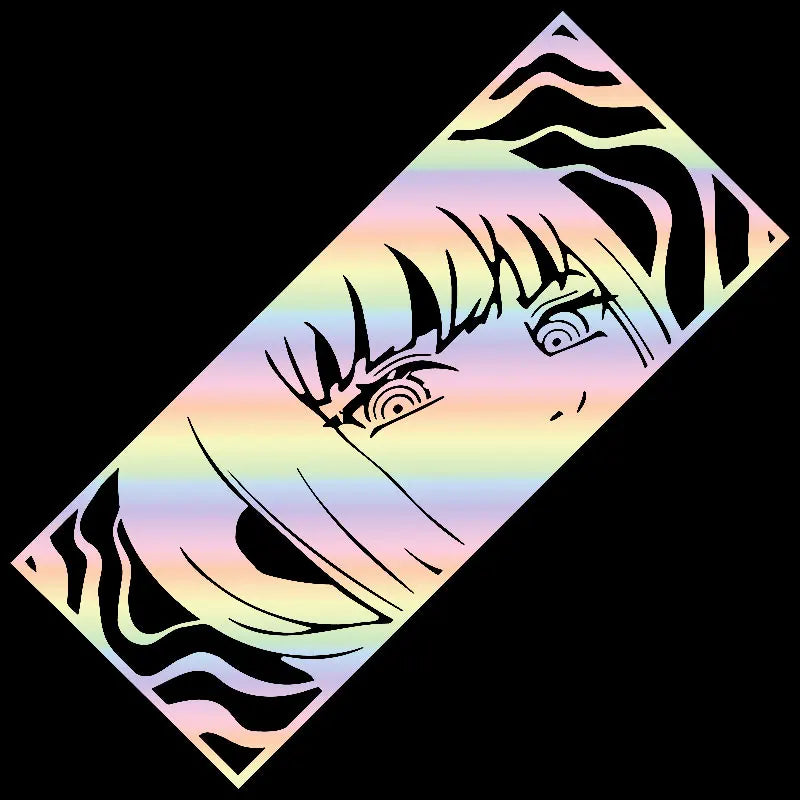 Chainsaw Man Car Sticker – Yeux Devil Holographique Autocollant