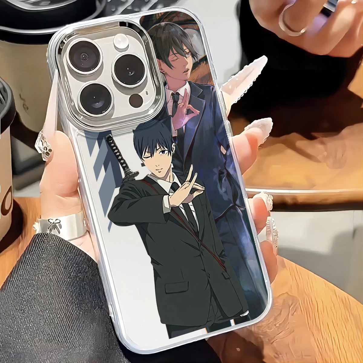 Chainsaw Man Google Case – Aki Costume Transparent Case