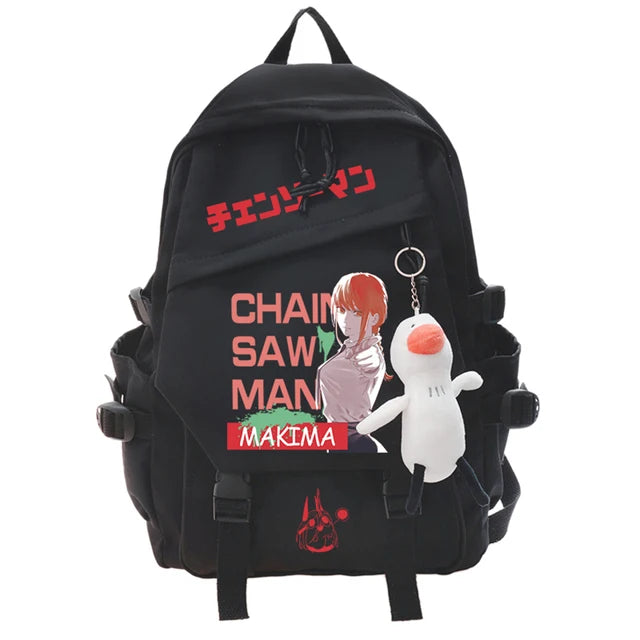 Chainsaw Man Backpack Set - Makima Red Logo Chain Saw Man Bold Style