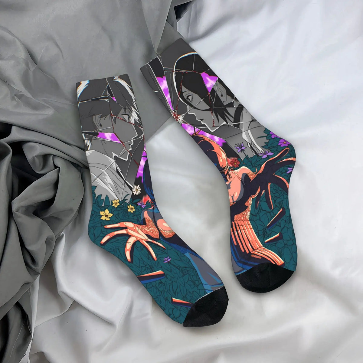 Chainsaw Man Chaussettes Imprimées – Mains Édition Sombre