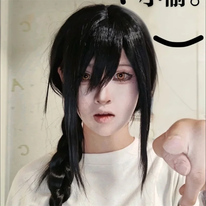 Chainsaw Man Cosplay Wig – Reze Perruque Longue Noire