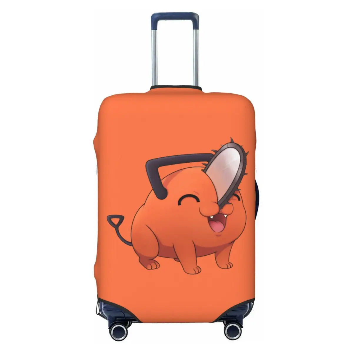 Chainsaw Man Suitcase Cover - Cute Pochita Devil Kawaii Style Orange