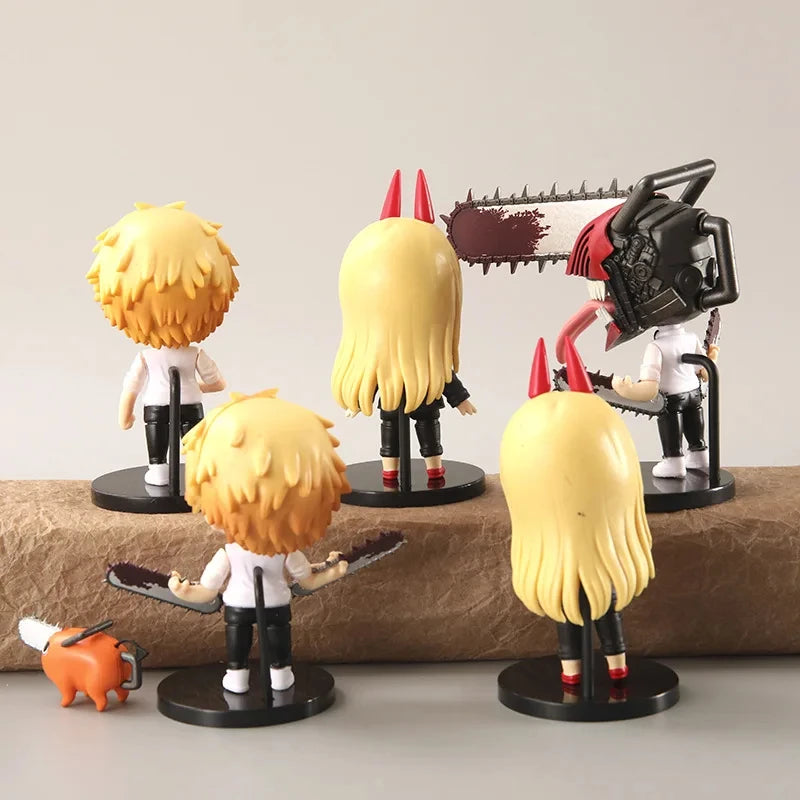 Chainsaw Man Figurines Set 6Pcs – Combat Group Chibi Edition