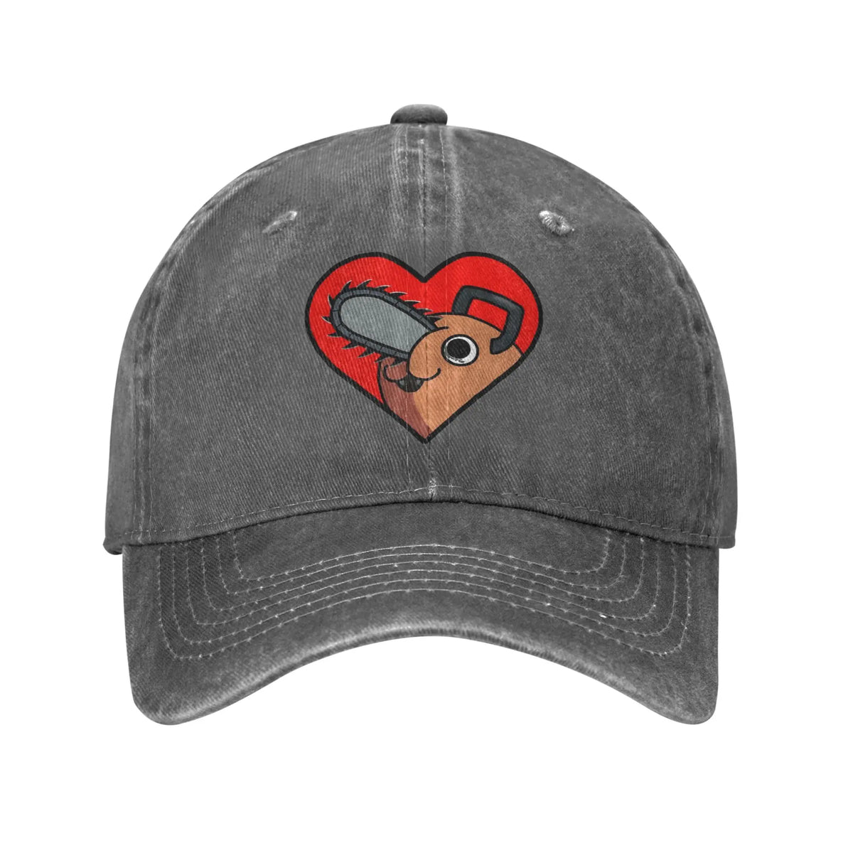 Chainsaw Man Gorra de Béisbol – Pochita Corazón Edición Gris