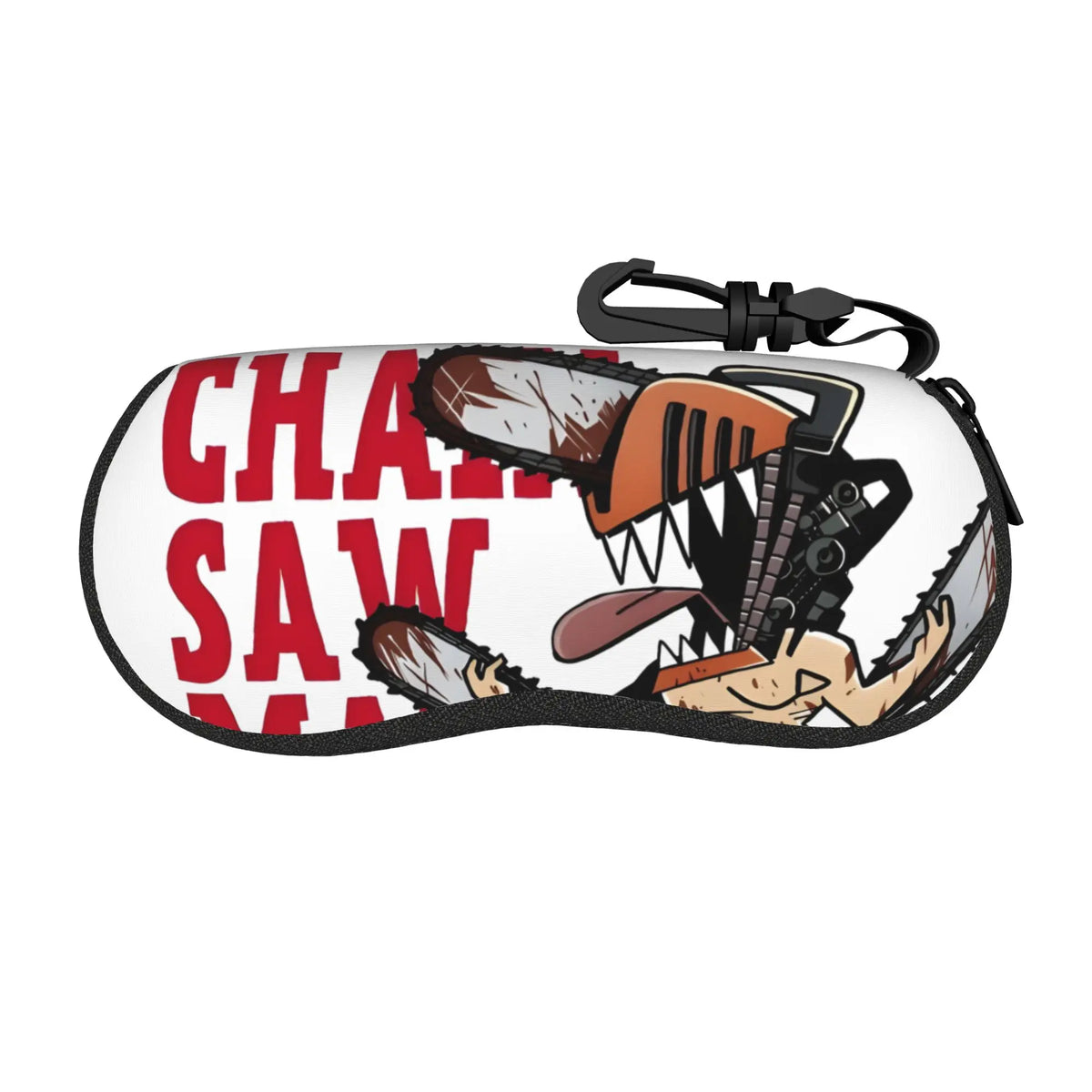 Chainsaw Man Glasses Case – Logo & Denji White Zipper Pouch