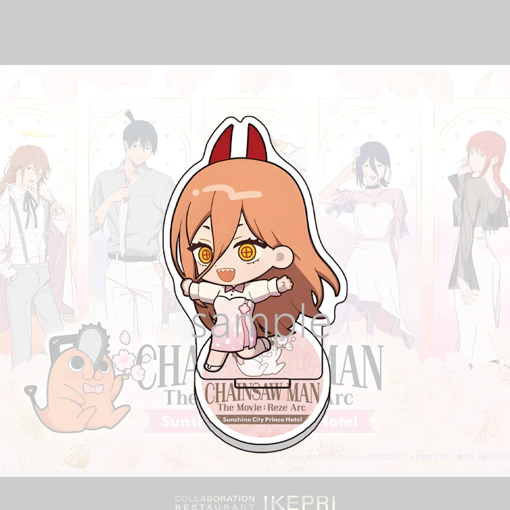 Chainsaw Man Porte-Clés – Power Chibi Manteau Beige Regard Perçant Acrylique Film Reze Arc