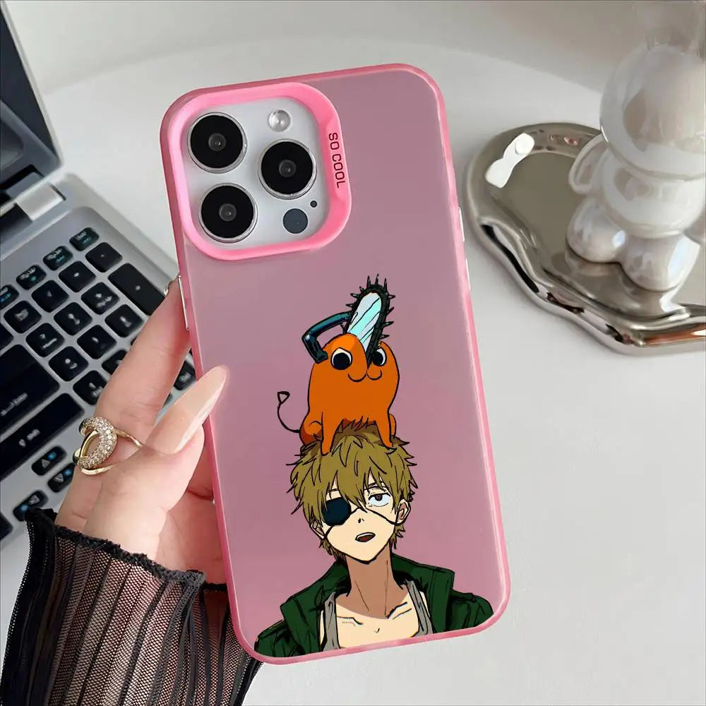 Chainsaw Man Coque iPhone – Pochita Denji Étui Rose