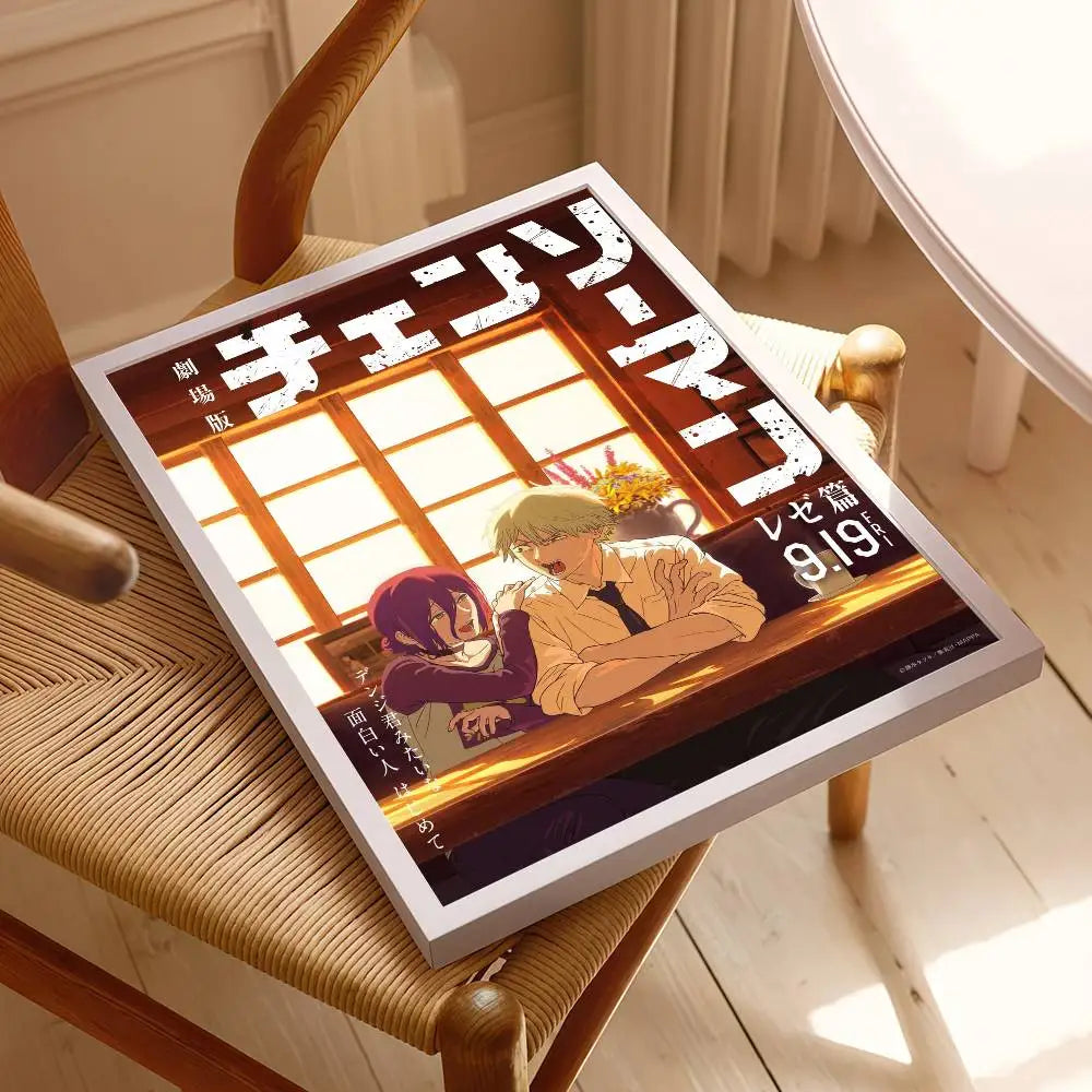 Chainsaw Man Affiche Poster – Denji & Makima Scène Japonaise