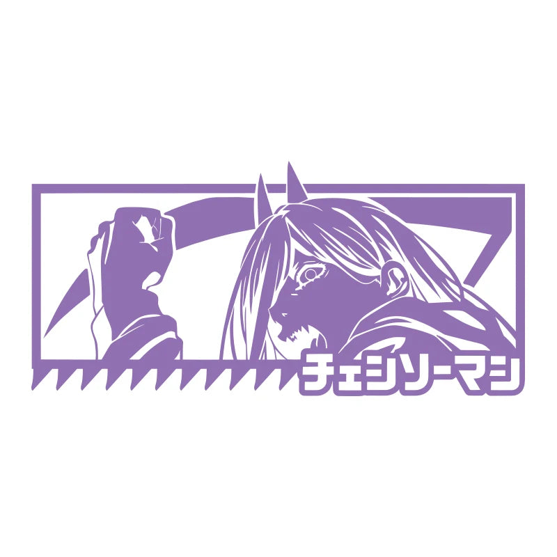 Chainsaw Man Logo Sticker – Power Violet Décalque Voiture JDM