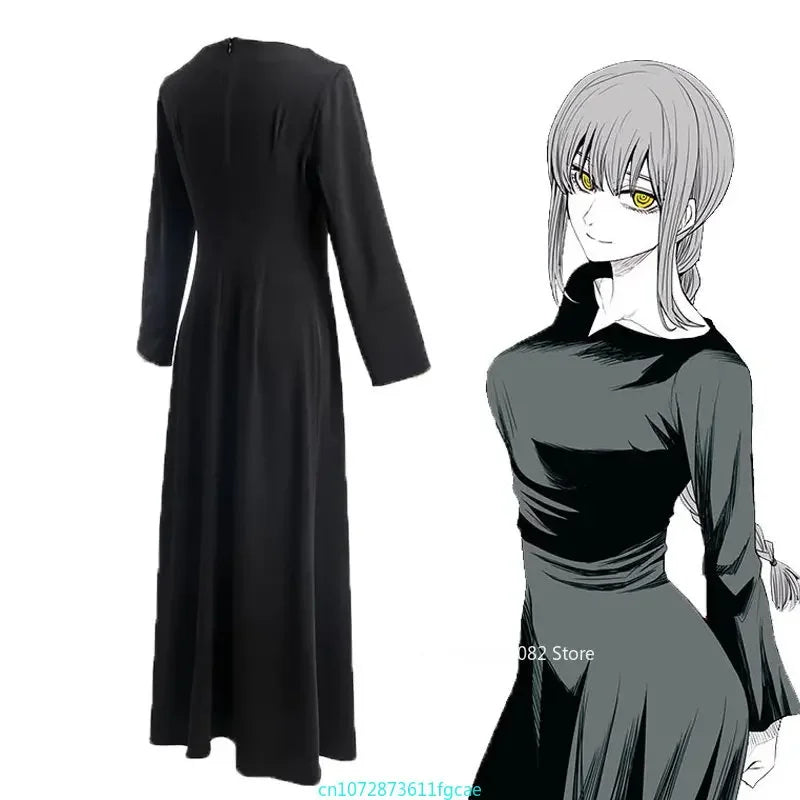 Chainsaw Man Cosplay – Robe Longue Noire Makima