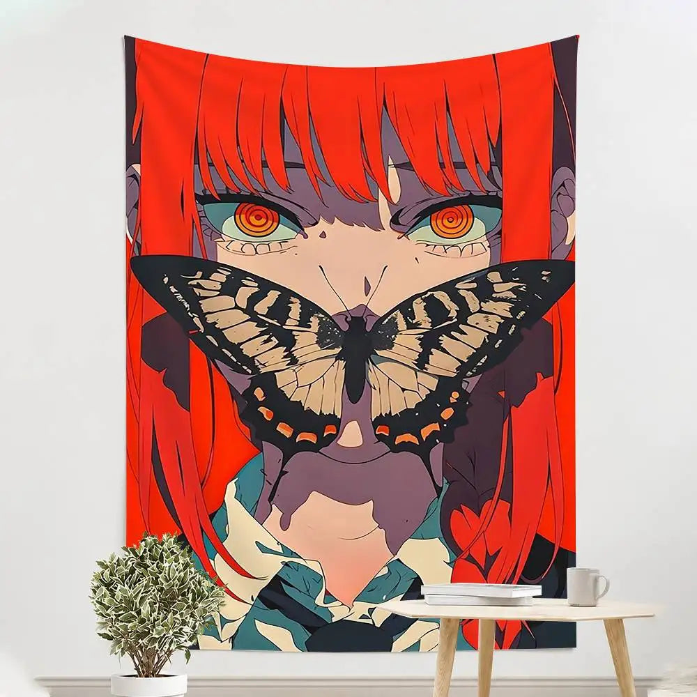 Chainsaw Man Wall Tapestry – Makima Chains Blue Edition