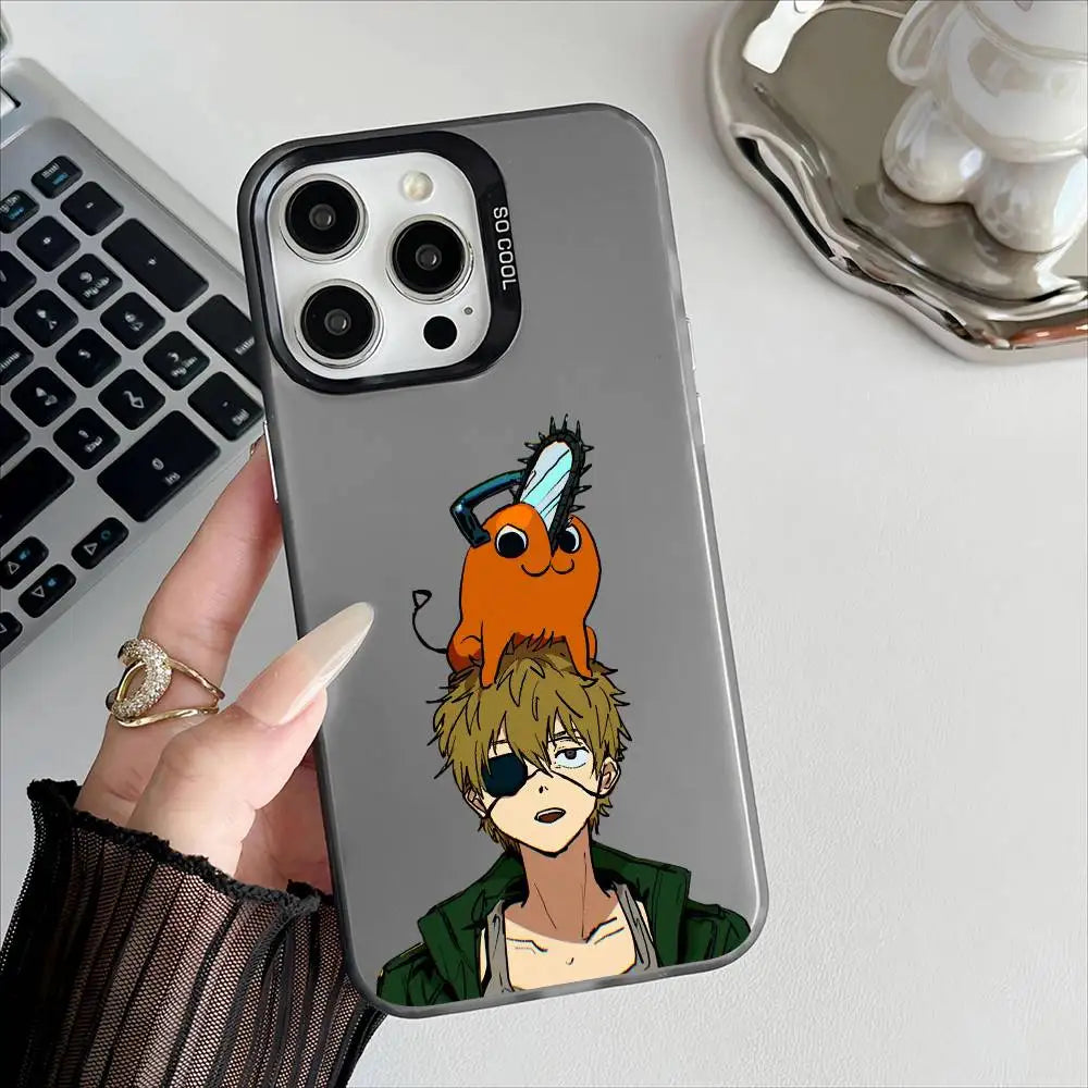 Chainsaw Man Coque iPhone – Pochita Denji Étui Gris