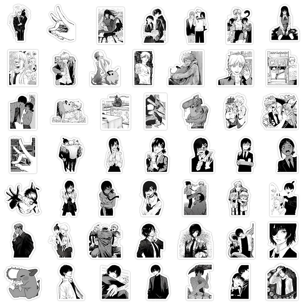 Chainsaw Man Stickers Pack – Manga Characters Collage 10pcs