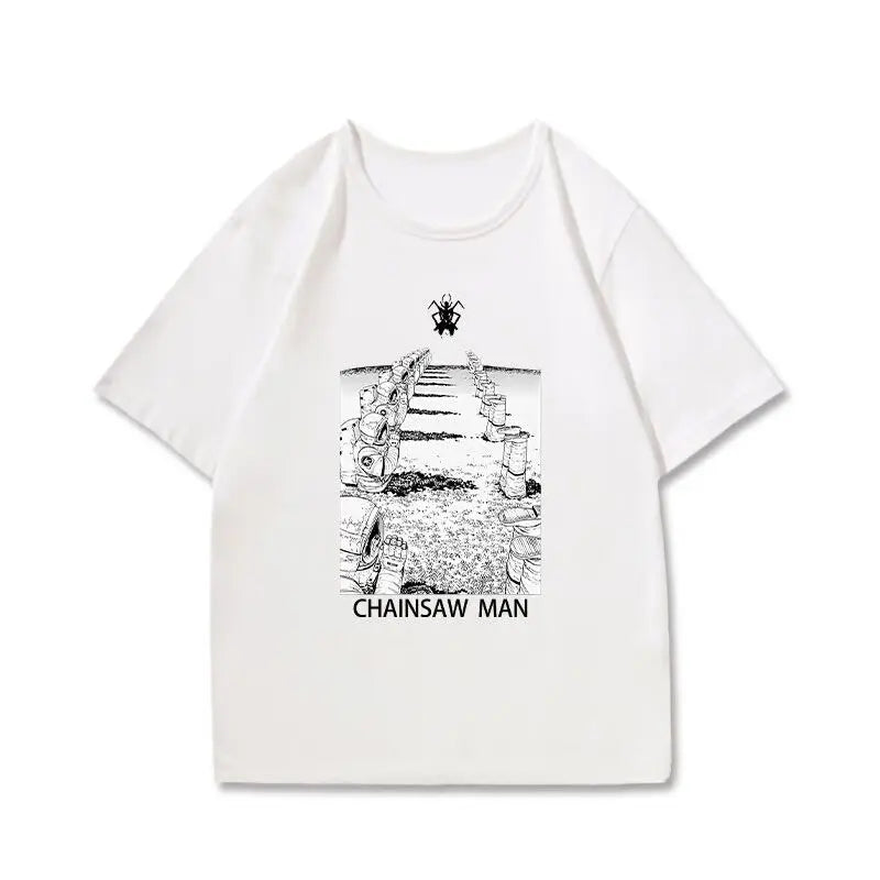 Chainsaw Man T-Shirt Graphique – Édition Blanche