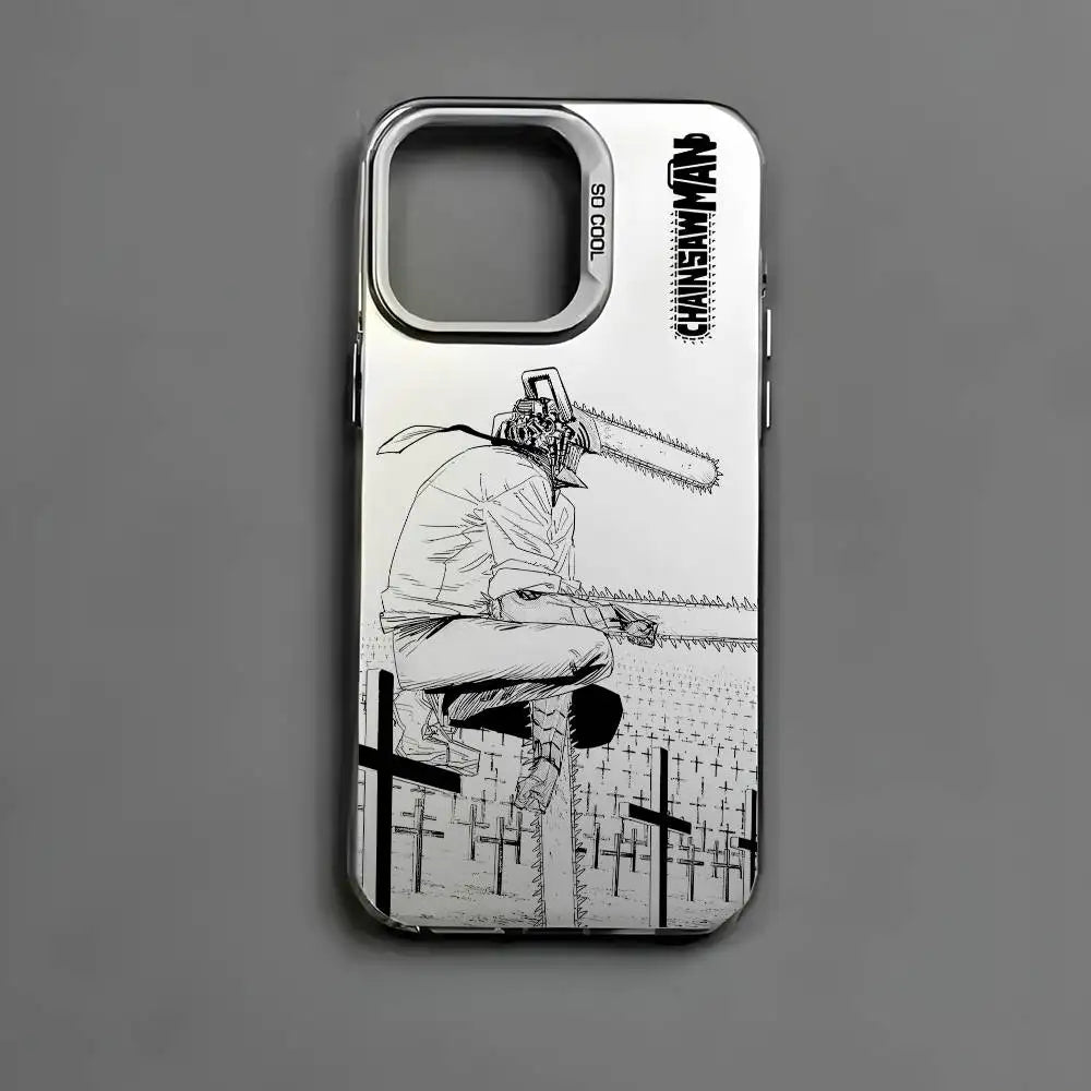 Chainsaw Man Coque iPhone – Hero of Hell Gris Étui Caméra