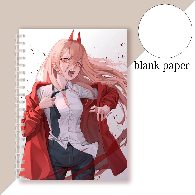 Chainsaw Man Carnet Spirale A5 – Power Sang Décalque Cahier Anime