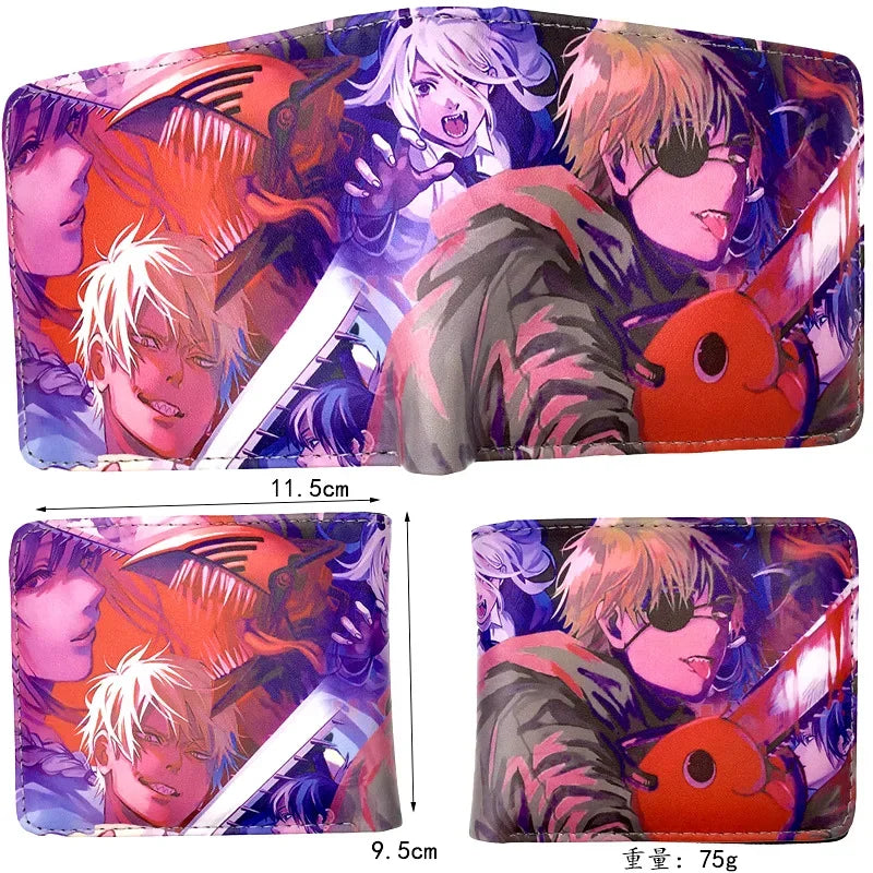 Chainsaw Man Portefeuille – Denji & Makima Portrait Violet Dramatique Cuir Souple Bifold