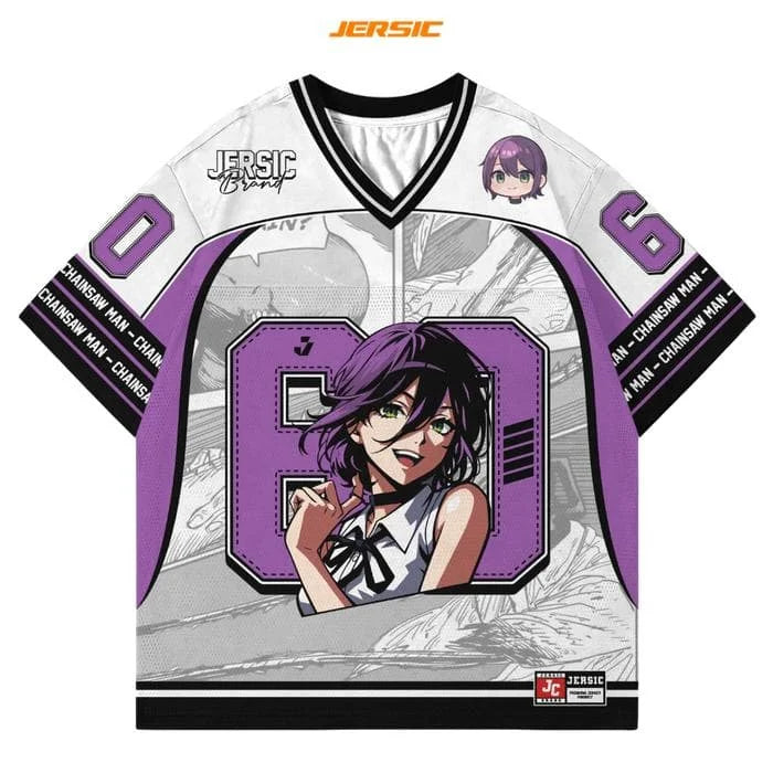 Chainsaw Man Maillot Jersey – Makima Numéro 60 Édition Violette