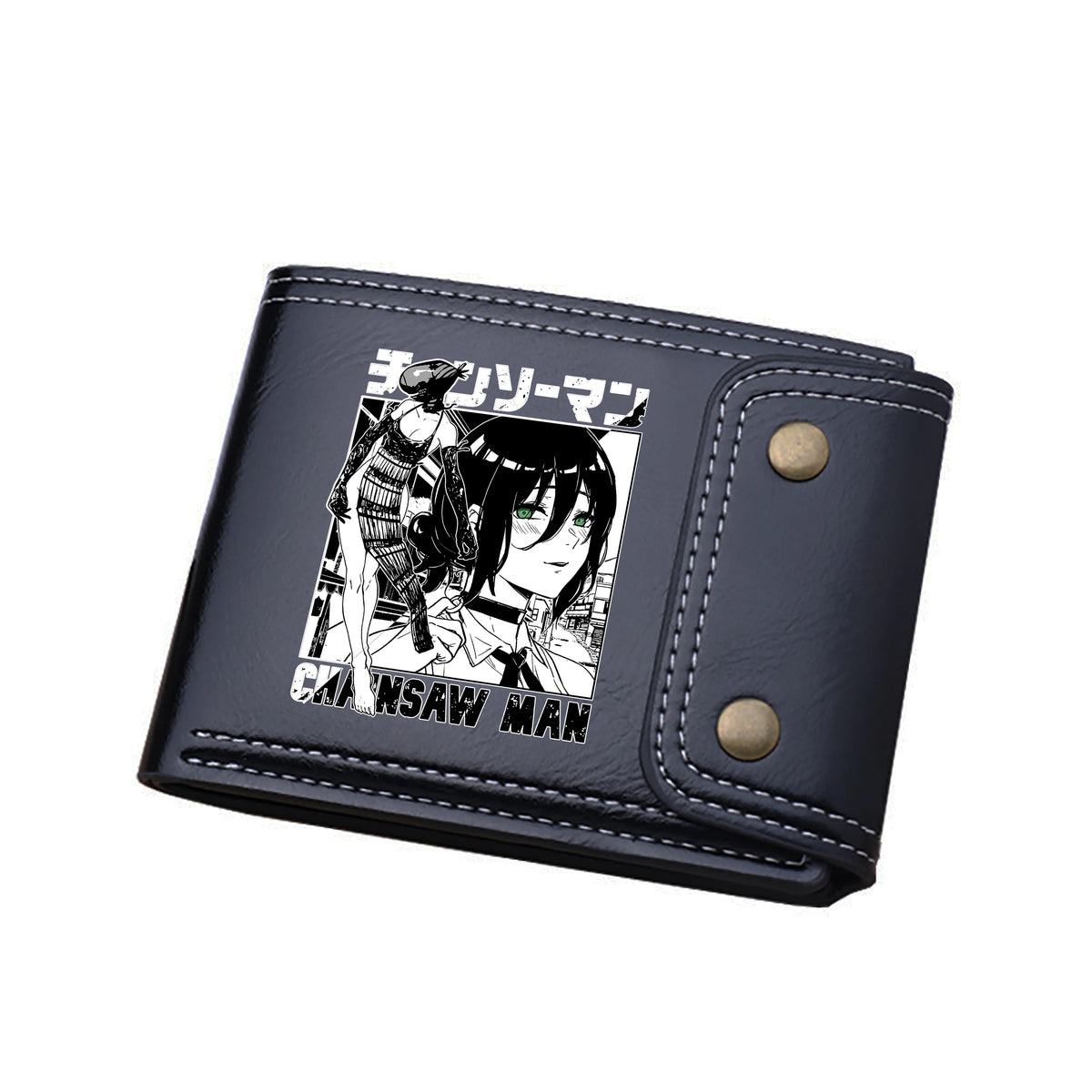 Chainsaw Man Portefeuille – Couverture Manga Noir et Blanc Style Affiche Japonaise