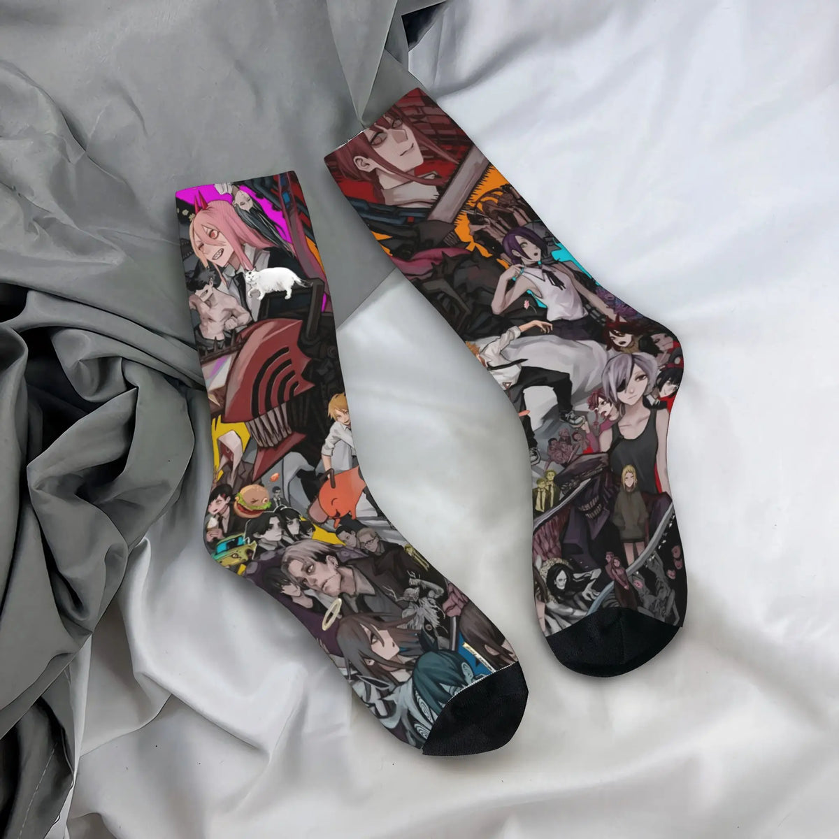 Chainsaw Man Printed Socks – Characters Group Multicolor Edition