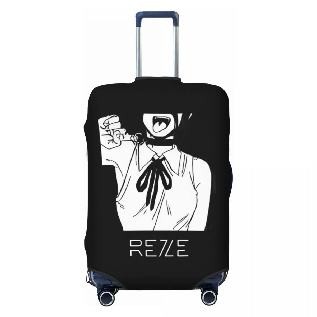 Chainsaw Man Housse de Valise – Reze Poing Levé Noir et Blanc Style Manga