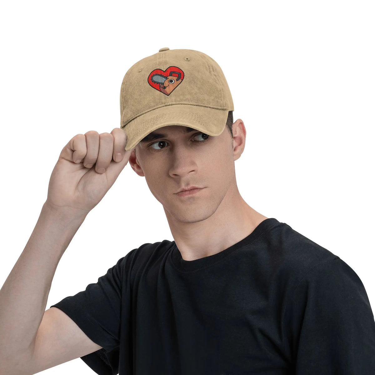 Chainsaw Man Casquette Baseball – Pochita Cœur Édition Beige
