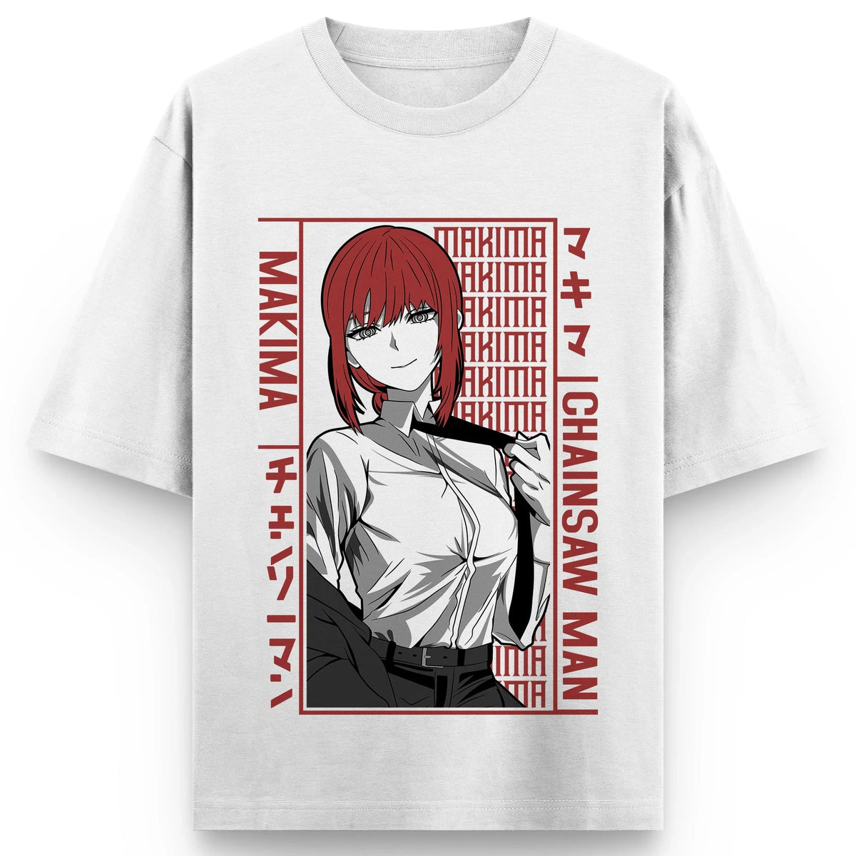 Chainsaw Man T-Shirt Graphique – Makima Portrait Édition Blanche