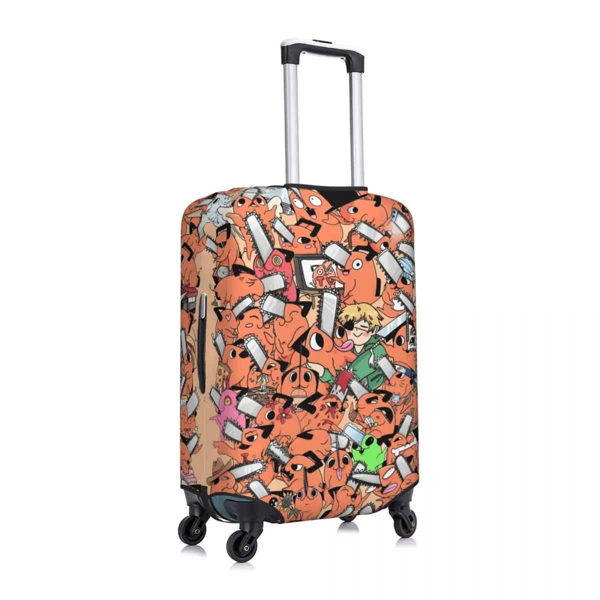 Chainsaw Man Housse de Valise – Groupe Pochita Orange Style Pattern