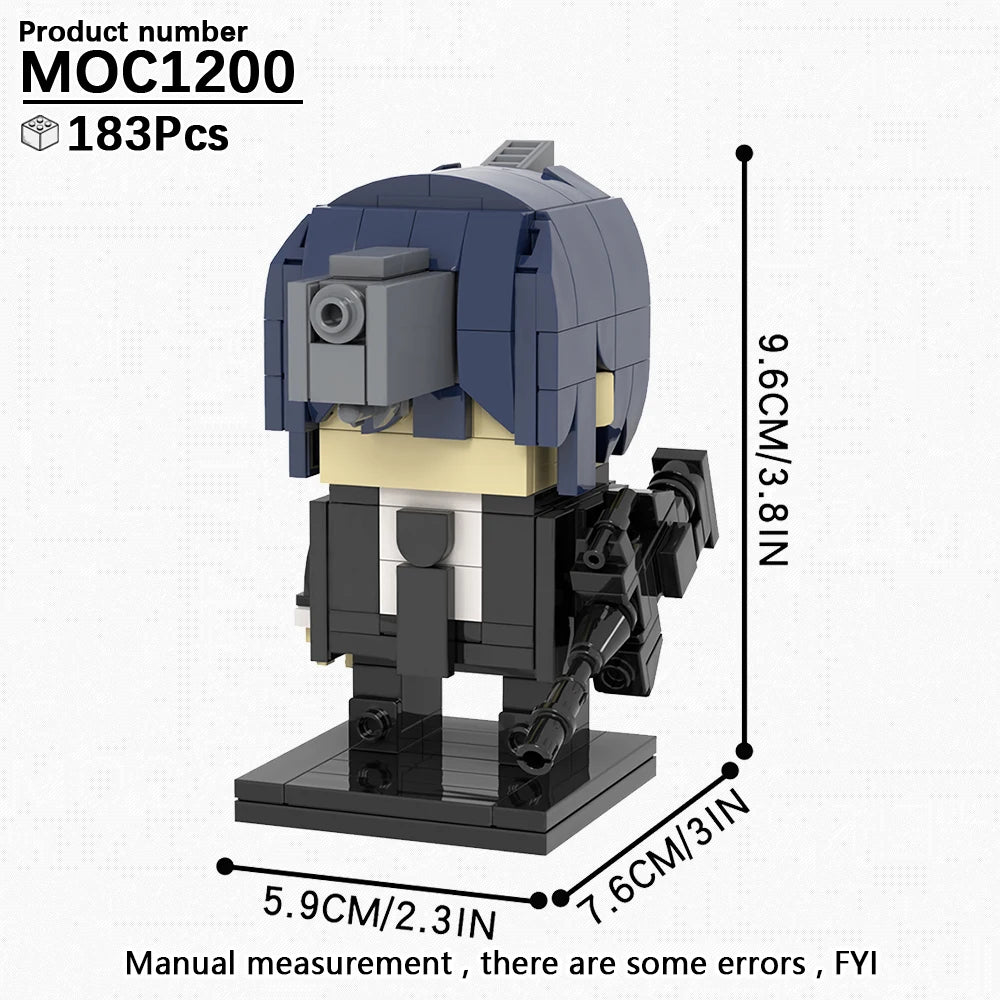 Chainsaw Man Building Block Set – Aki Hayakawa Gun Devil Brickheadz