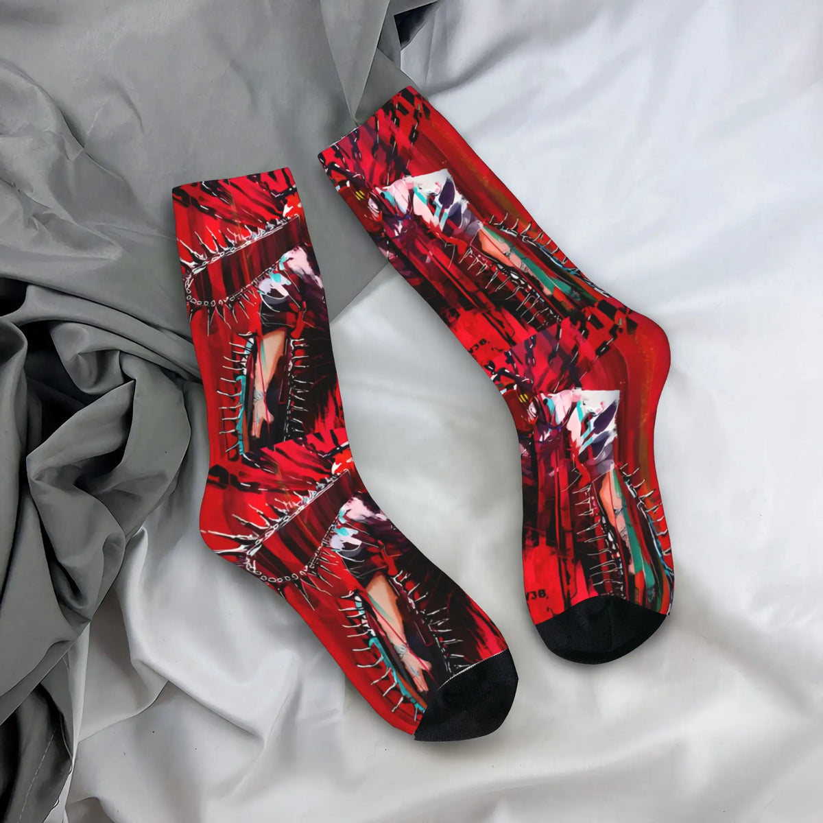 Chainsaw Man Chaussettes Imprimées – Denji Édition Rouge