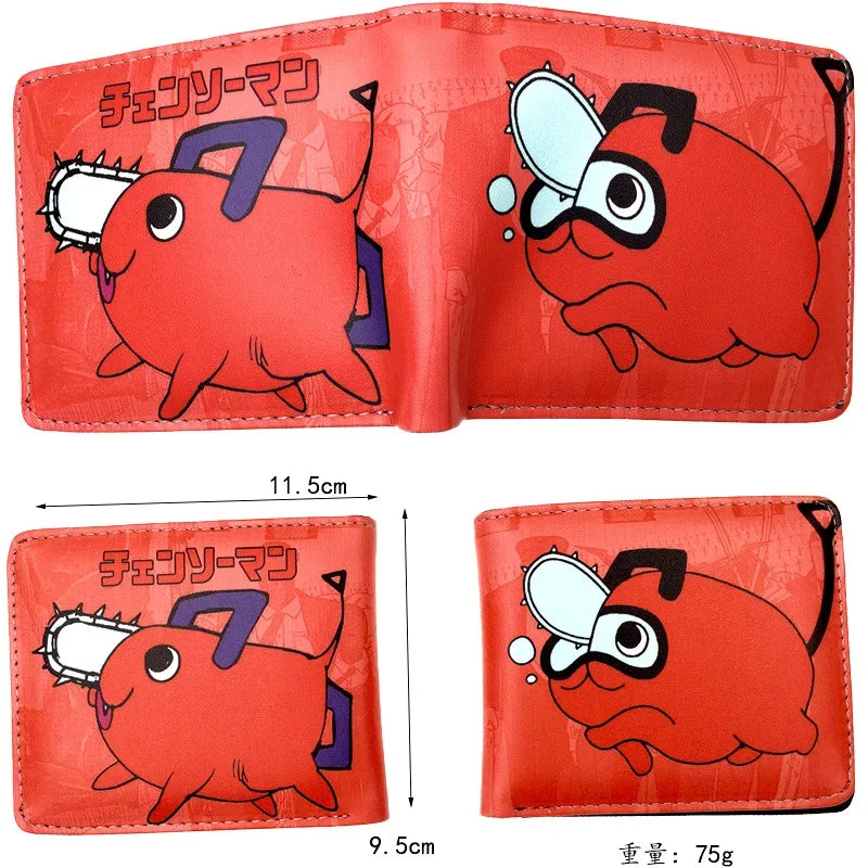 Chainsaw Man Portefeuille – Pochita Géant Illustré Rouge Kawaii Cuir Souple Bifold