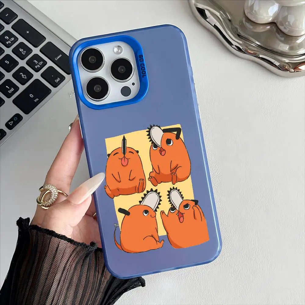 Chainsaw Man Coque iPhone – Pochita Quadruple Étui Bleu