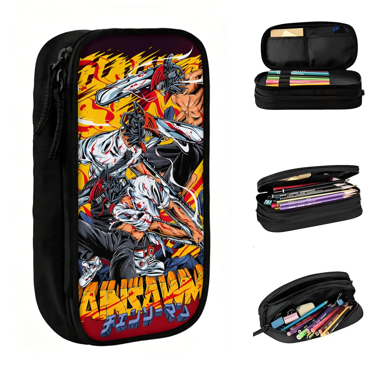 Chainsaw Man Trousse Kawaii – Devils Bataille Pochette Scolaire