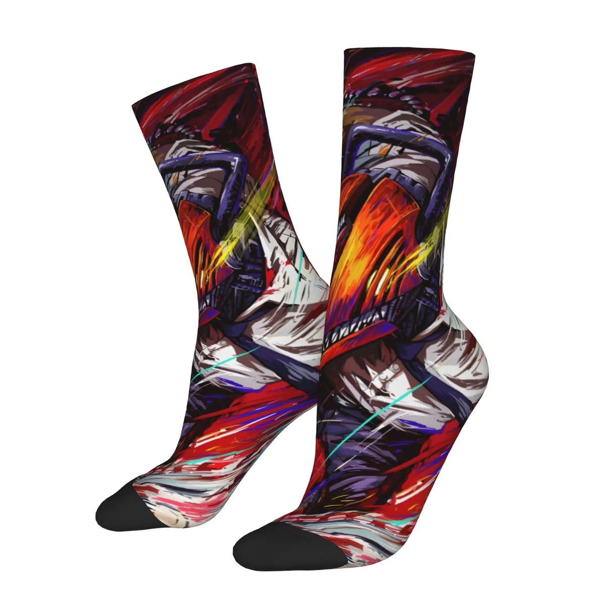 Chainsaw Man Chaussettes Imprimées – Denji Tronçonneuse Édition Abstraite
