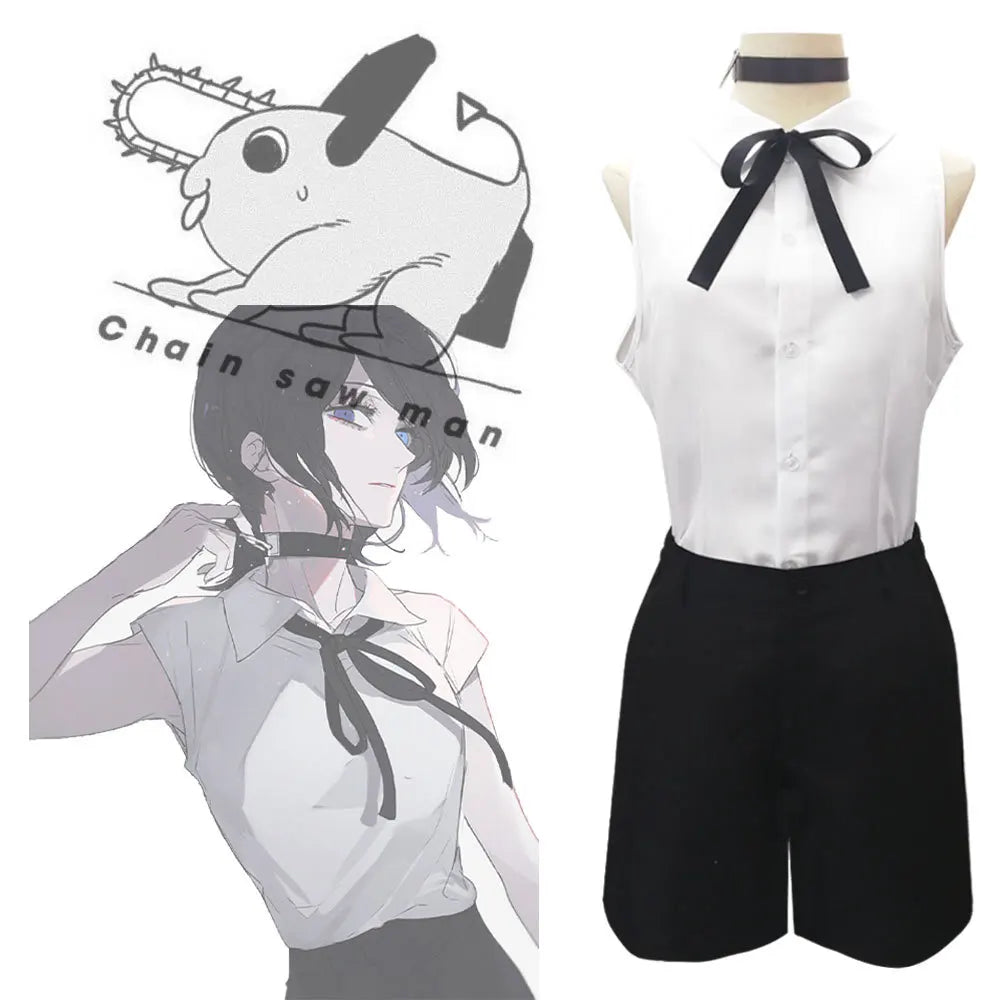 Chainsaw Man Cosplay Costume – Reze Chemise & Short Édition Scolaire