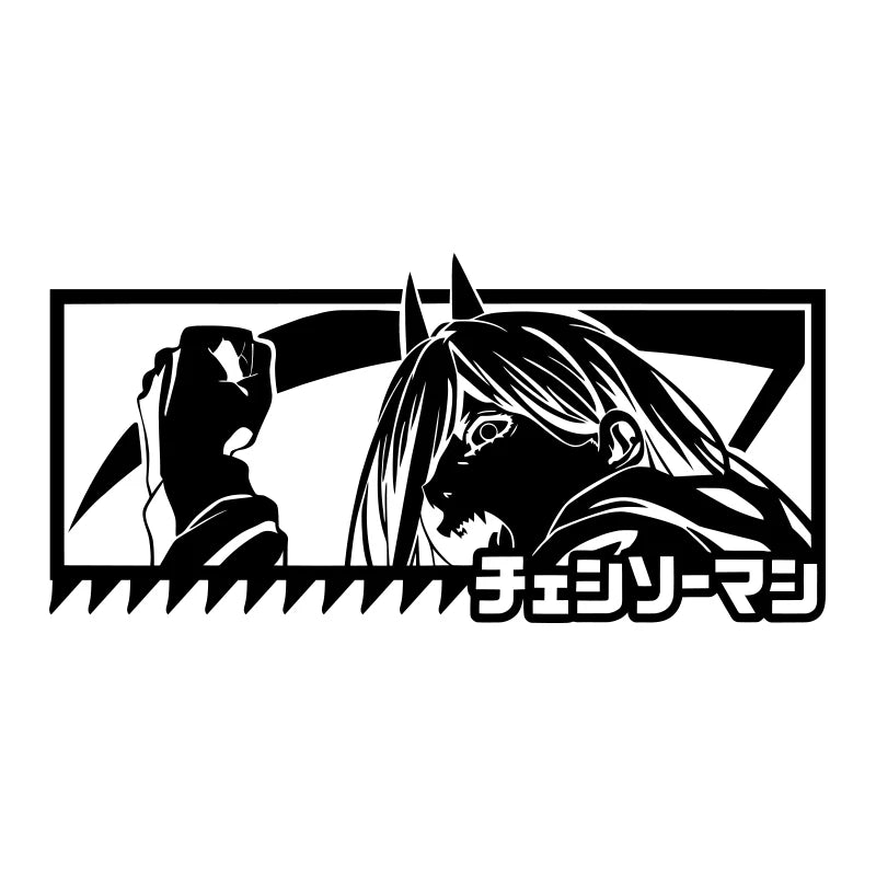 Chainsaw Man Logo Sticker - Power Black JDM Car Decal