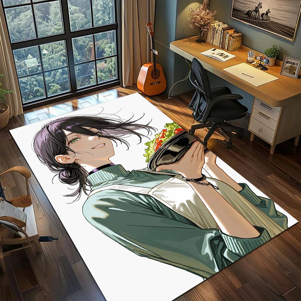 Chainsaw Man Tapis de Sol – Reze Couronne Fleurs Édition Verte