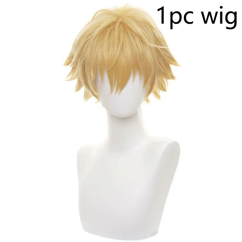 Chainsaw Man Perruque Cosplay – Denji Blonde Courte