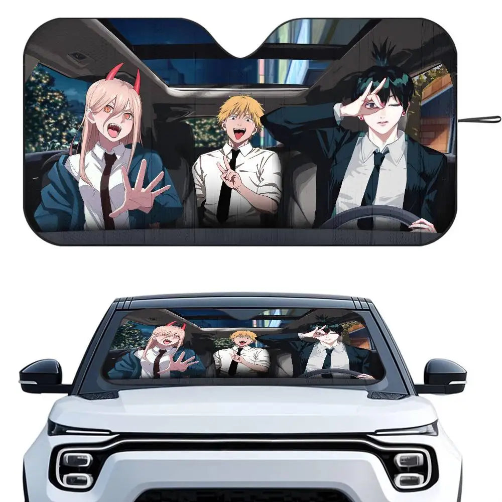 Chainsaw Man Car Sunshade – Trio Devil Hunters Pare-soleil