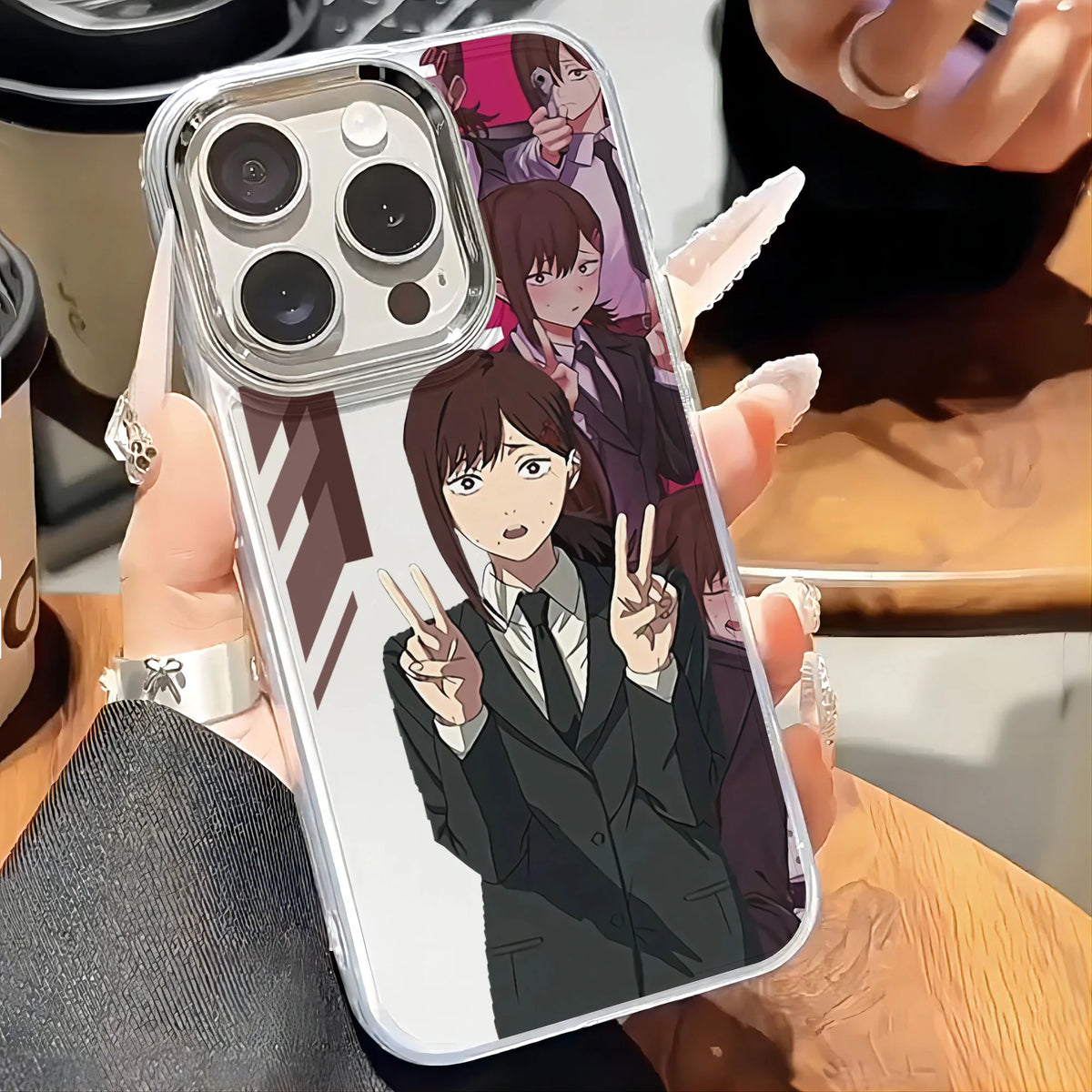 Chainsaw Man Google Case – Kobeni Violet Transparent Case