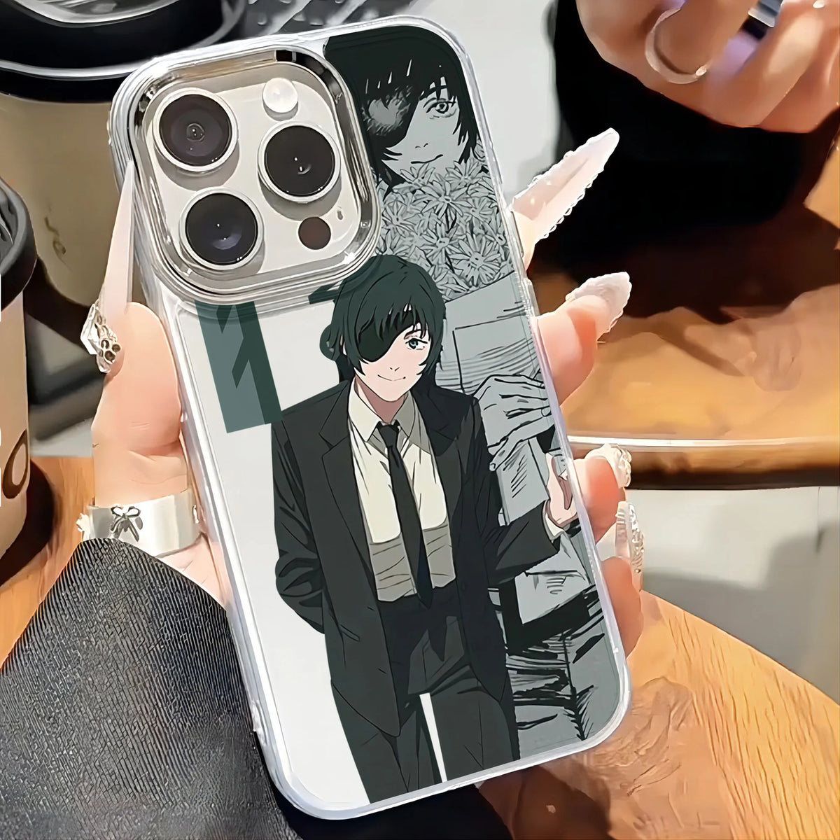 Funda Google de Chainsaw Man – Croquis de Himeno Carcasa Transparente
