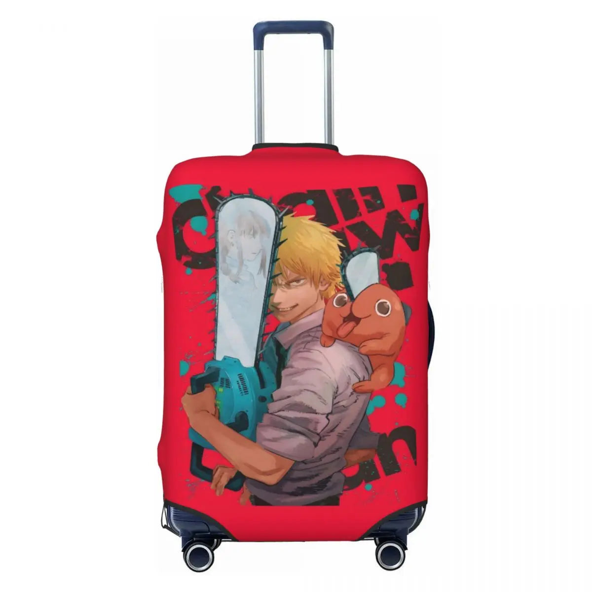 Funda de Maleta Chainsaw Man – Denji Pochita Rojo y Negro Estilo Gráfico