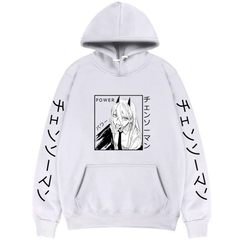 Chainsaw Man Sweat à Capuche – Power Édition Blanc