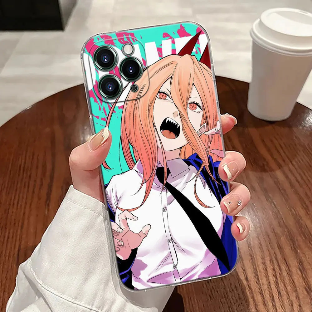 Chainsaw Man Coque iPhone – Power Cri Étui Transparent
