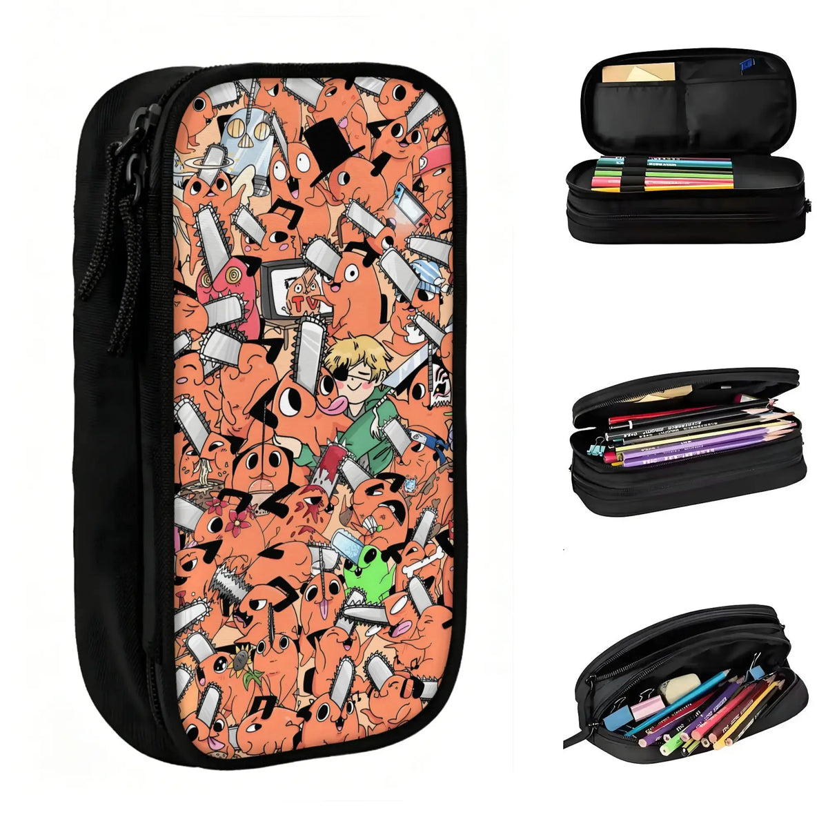 Chainsaw Man Trousse Kawaii – Pochita Combat Pochette Scolaire