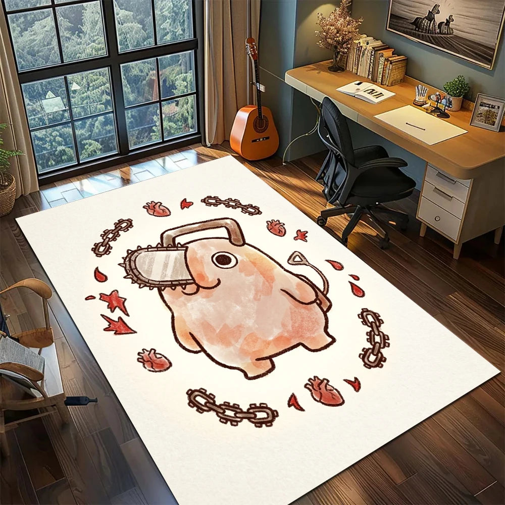 Chainsaw Man Tapis de Sol – Pochita Chaînes Édition Minimaliste