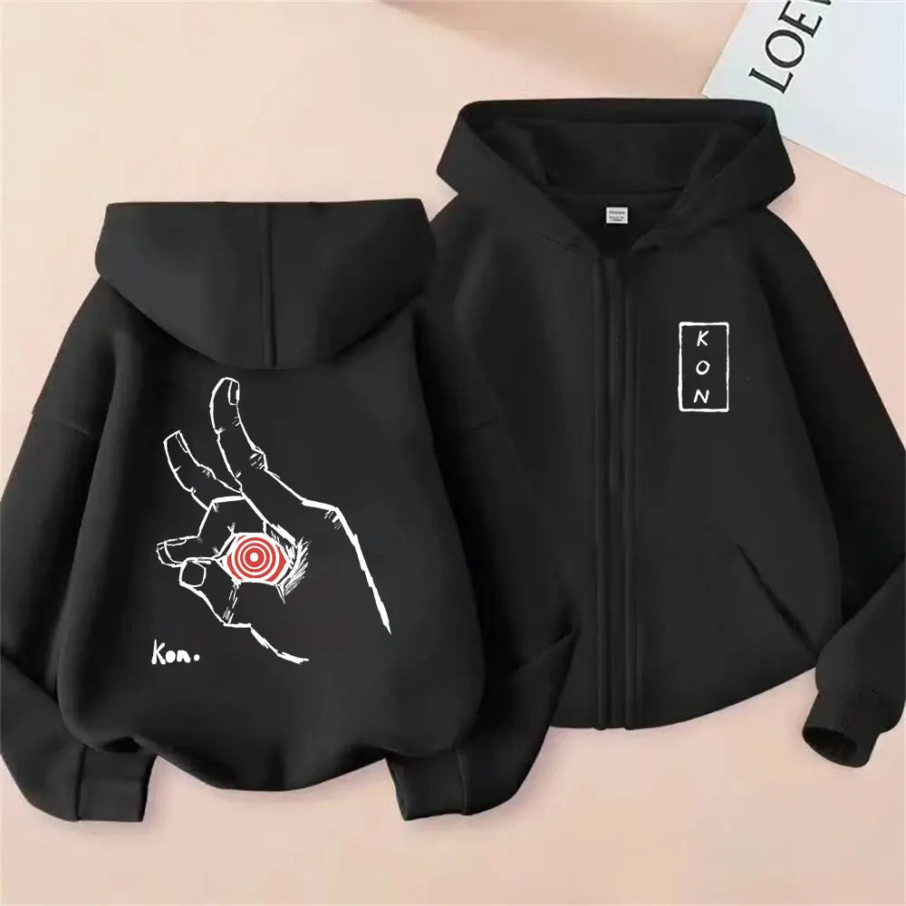 Chainsaw Man Sweat à Capuche Zippé – Symbole Main Édition Noire