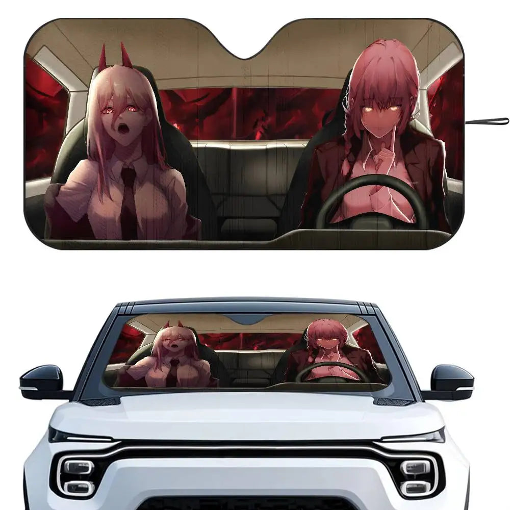 Chainsaw Man Car Sunshade – Power Makima Duo Pare-soleil