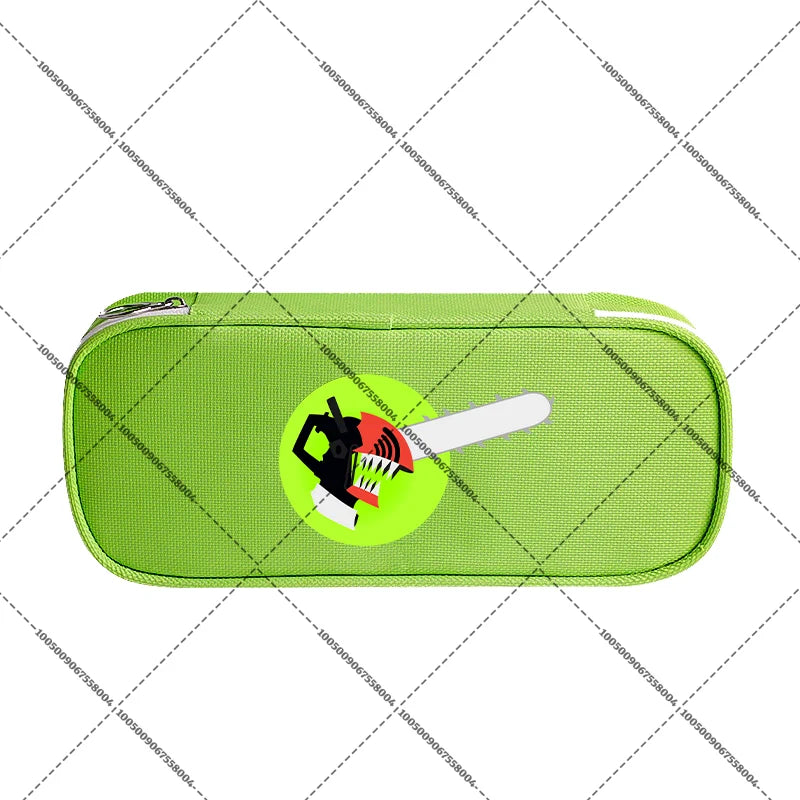 Chainsaw Man Large Pencil Case – Denji Green Circle School Pouch