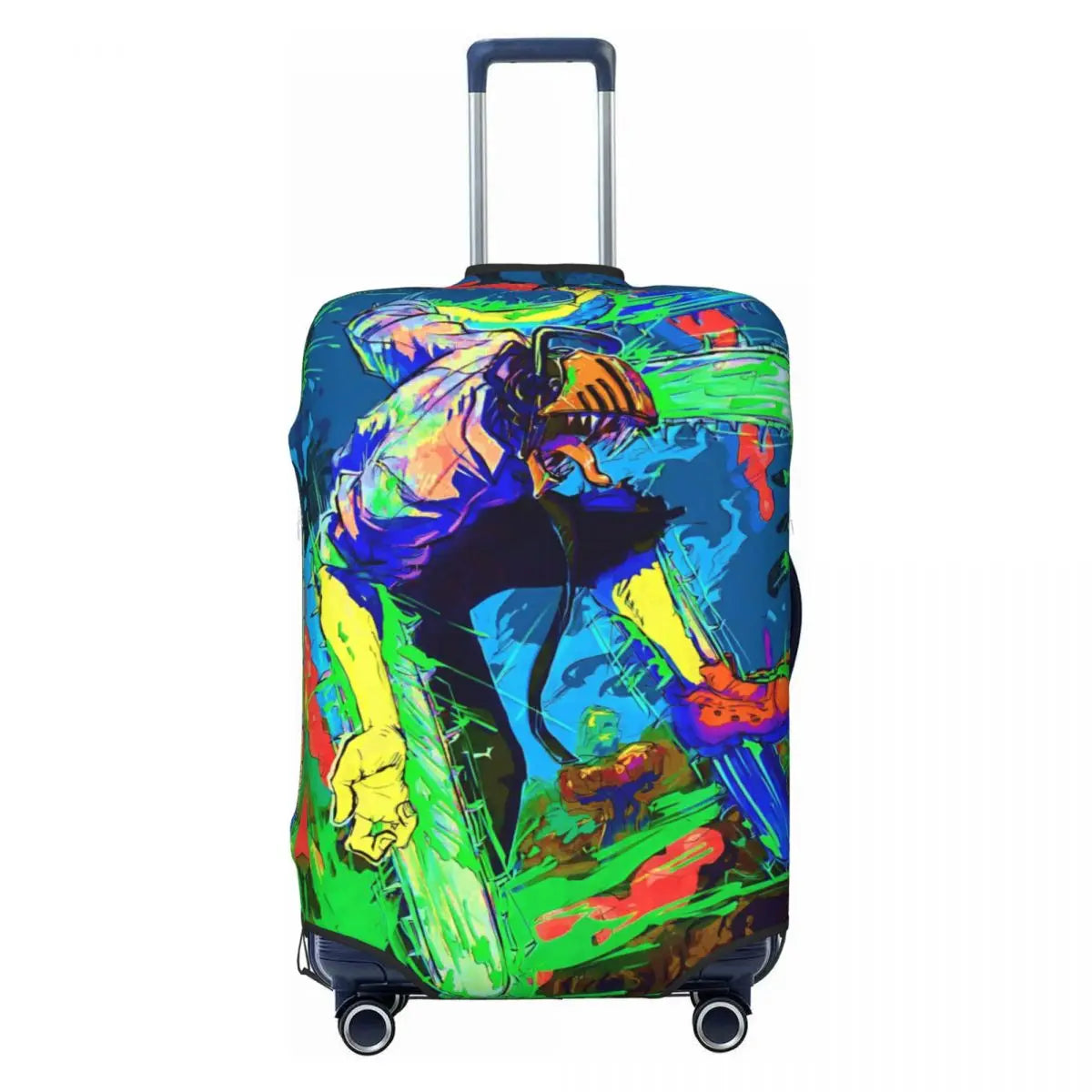 Chainsaw Man Suitcase Cover – Denji Devil Combat Multicolor Artistic Style